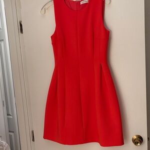 Calvin Klein Red Sleeveless A-Line Dress